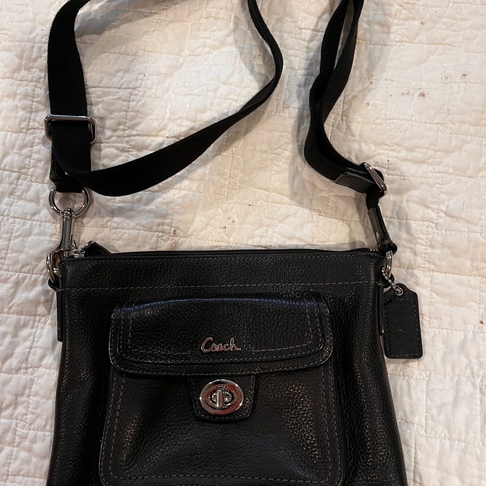 Coach Black Leather Crossbody Bag